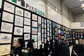 افتتاح المعرض الثامن للجرافيكس والفن التشكيلي حول القضية الفلسطينية بجامعة العلوم والتكنولوجيا بصنعاء